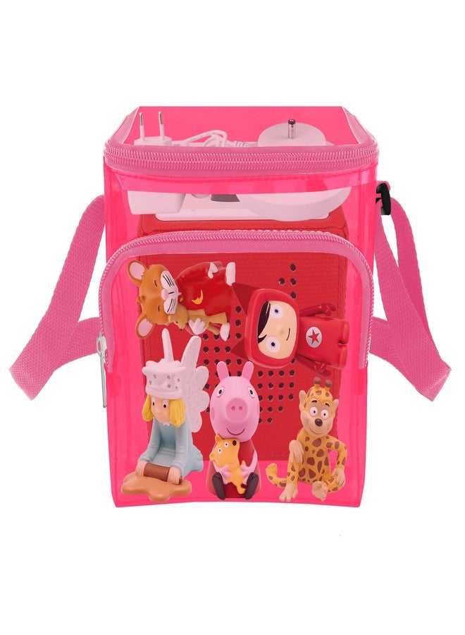 Annmore Transparent Carrying Bag for Toniebox and Characters, Zipped, Adjustable Shoulder Strap, Pink - Image 2